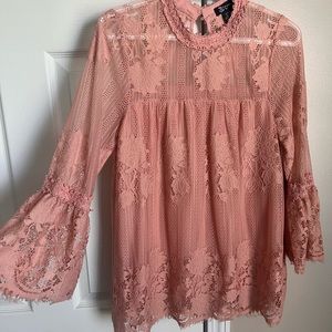Lace bell sleeve top